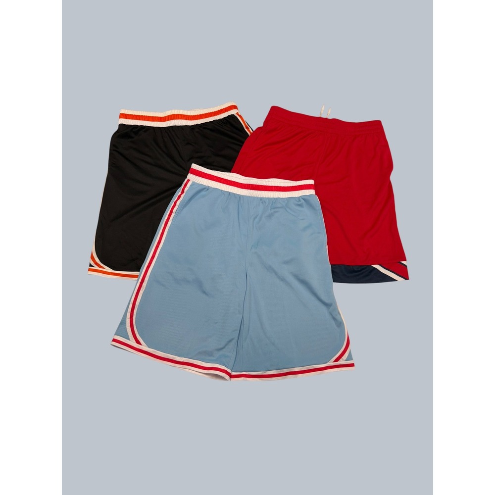 Liberty Pro‎ Boys Youth LG Basketball Shorts 3 Pack Black Red Blue Mesh YL NWOT